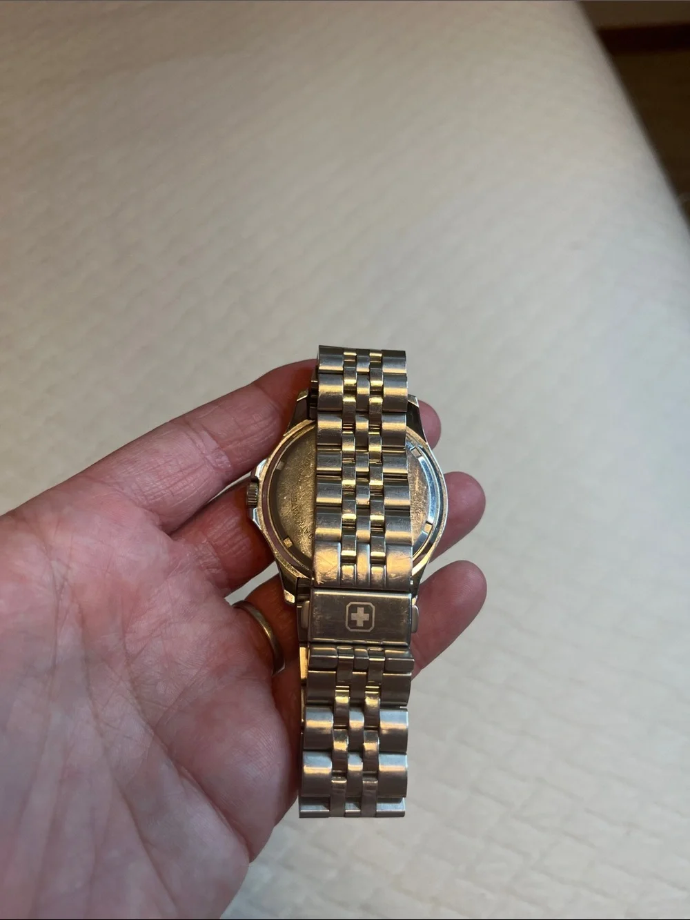 Swiss Military Hanowa Men's Stainless Steel Watch with Red Bezel
